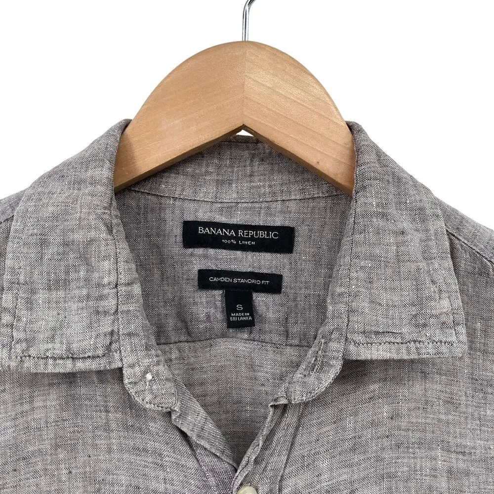Banana Republic Linen Button Down Shirt Camden Fit Small Mens Breathable Summer